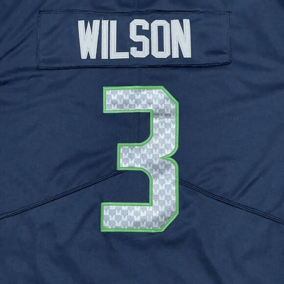 Seattle Seahawks Jersey #3 Russell Wilson Men XL Blue Nike NFL On Field 2021 - Picture 9 of 12